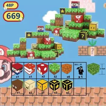 Мой Магнитный Мир Кубик-пазл Магнитное Строительство Мини-игрушки Железные Абсорбирующие Маленькие Кубики Набор Магнитных Строительных Блоков Plumber