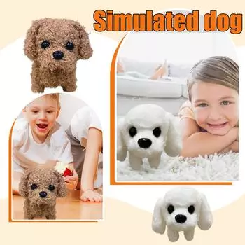 Мой реалистичный робот-щенок, робот-щенок, плюшевая игрушка-собака-робот-щенок - ходит, лает, виляет хвостом, игрушка-собака для ходьбы One Size