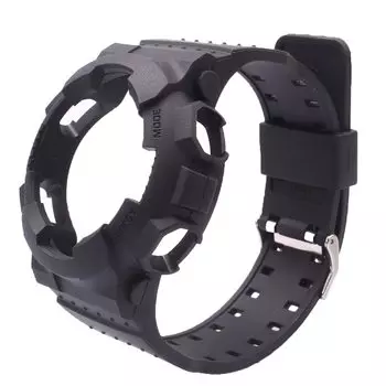 Мой Время OliBoPo Натуральная смола Замена Ремешка для часов для Casio Мужские G-Shock GD120/GA-100/GA-110/GA-100C, Черный, 24 миллиметра, Простой.