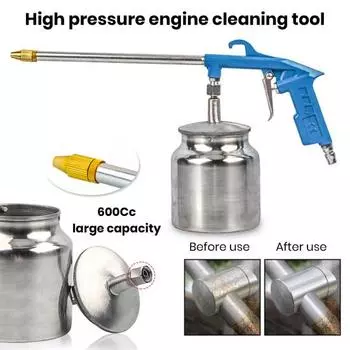 Мойка для автомобиля с большим чайником, эргономичным дизайном, нескользящей ручкой, курковым выключателем, пенной пушкой для мойки под давлением серебряный