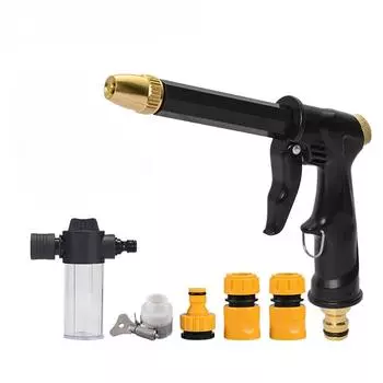 Мойка высокого давления Пенная пушка Пистолет для мойки высокого давления Пенная пушка Садовый спринклерный опрыскиватель Набор инструментов для чистки автомобиля Автодетейлинг Аксессуары для автомойки чёрный