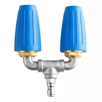 Мойка высокого давления с двумя турбонасадками, вращающийся распылитель, адаптер 4000 фунтов на кв. дюйм с быстроразъемным соединением 1/4 Twin Turbo синий