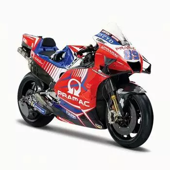 Мойкирпичный дом 1:18. Модель Pramac 89 GP Racing Sport 2021 года, литой металлический мотоцикл