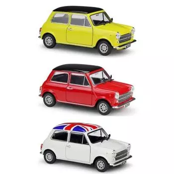 Мойкирпичный дом 1:24 Mini Copper 1300 Классическая спортивная модель, литая под давлением металлическая коллекция автомобилей, коллекция дисплеев жёлтый