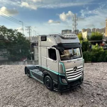 Мойкирпичный дом 1:64 Actros 1851 Truck Trailer MP4 Модель литого под давлением металлического автомобиля