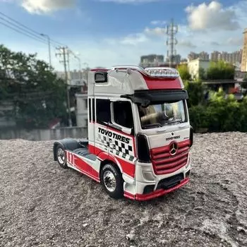 Мойкирпичный дом 1:64 o Benz Actros 1851 Модель грузовика с прицепом, литой под давлением металлический автомобиль
