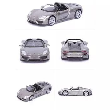 Мойкирпичный дом 1:64-серая спортивная модель 918 Spider Racing из литого металла, новая коллекция