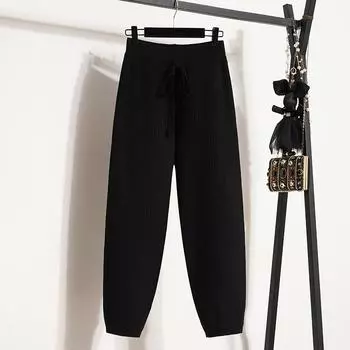 MOJTA женские осенне-зимние повседневные свободные брюки больших размеров с высокой талией и брюками