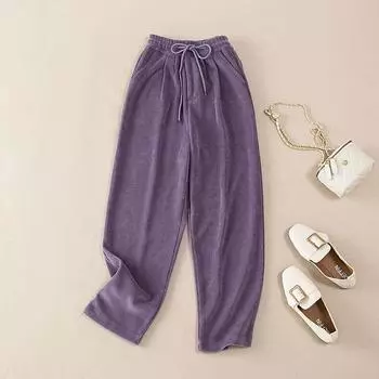 MOJTA женские осенне-зимние повседневные свободные брюки больших размеров с высокой талией и брюками