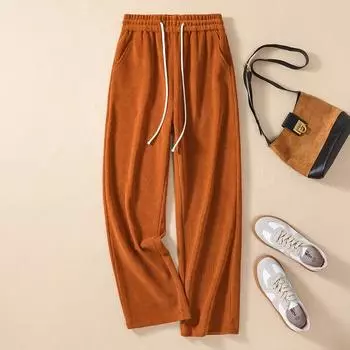 MOJTA женские осенне-зимние повседневные свободные брюки больших размеров с высокой талией и брюками