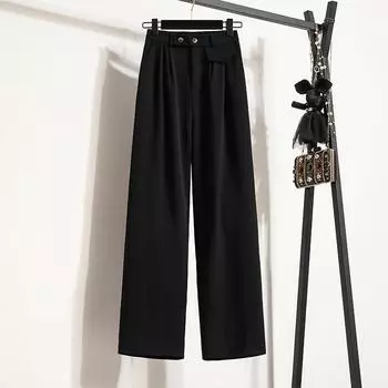 MOJTA женские весенне-осенние повседневные свободные брюки больших размеров с высокой талией, брюки