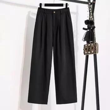 MOJTA женские весенне-осенние повседневные свободные брюки больших размеров с высокой талией, брюки