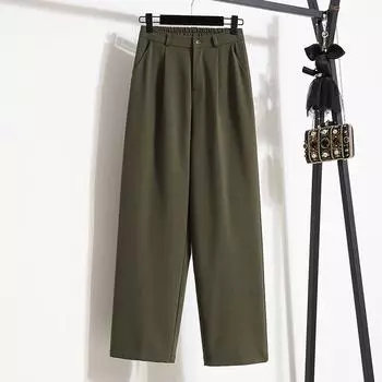 MOJTA женские весенне-осенние повседневные свободные брюки больших размеров с высокой талией, брюки