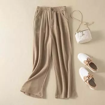 MOJTA женские весенне-осенние повседневные свободные брюки больших размеров с высокой талией, брюки