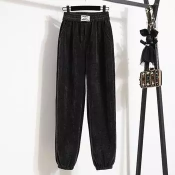 MOJTA женские весенне-осенние повседневные свободные брюки больших размеров с высокой талией, брюки