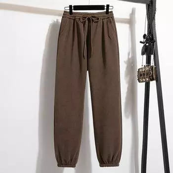 MOJTA женские весенне-осенние повседневные свободные брюки больших размеров с высокой талией, брюки