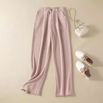 MOJTA женские весенне-осенние повседневные свободные брюки больших размеров с высокой талией, брюки