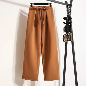 MOJTA женские весенне-осенние повседневные свободные брюки больших размеров с высокой талией, брюки