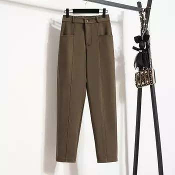 MOJTA женские весенне-осенние повседневные свободные брюки больших размеров с высокой талией, брюки