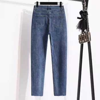 MOJTA женские весенне-осенние повседневные свободные брюки больших размеров с высокой талией, джинсы