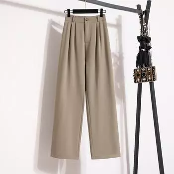 MOJTA женские весенне-осенние повседневные свободные брюки больших размеров с высокой талией, брюки