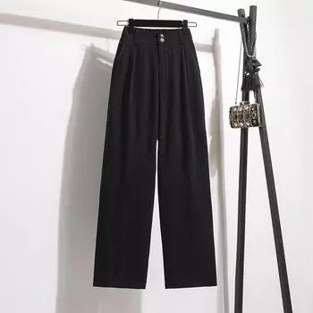MOJTA женские весенне-осенние повседневные свободные брюки больших размеров с высокой талией, брюки