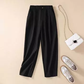 MOJTA женские весенне-осенние повседневные свободные брюки больших размеров с высокой талией, брюки