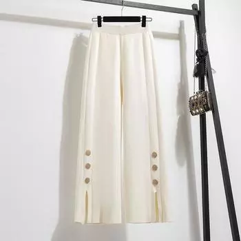 MOJTA женские весенне-осенние повседневные свободные брюки больших размеров с высокой талией, брюки