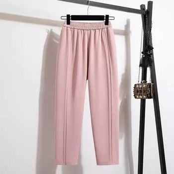 MOJTA женские весенне-осенние повседневные свободные брюки больших размеров с высокой талией, брюки L чёрный