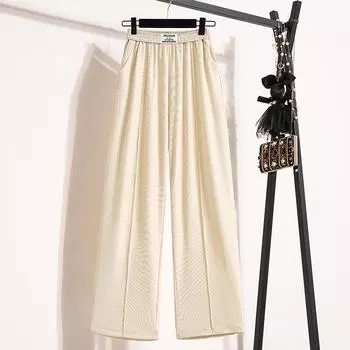 MOJTA женские весенне-осенние повседневные свободные брюки больших размеров с высокой талией, брюки