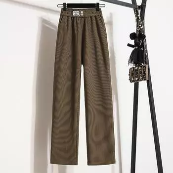 MOJTA женские весенне-осенние повседневные свободные брюки больших размеров с высокой талией, брюки