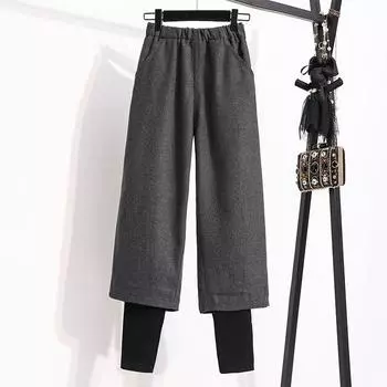 MOJTA женские весенне-осенние повседневные свободные брюки больших размеров с высокой талией, брюки