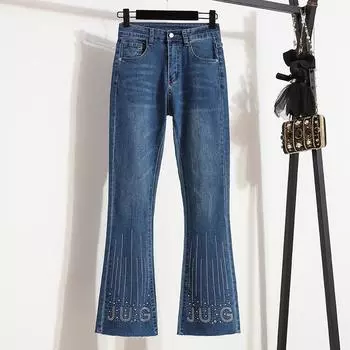 MOJTA женские весенне-осенние повседневные свободные брюки больших размеров с высокой талией, джинсы