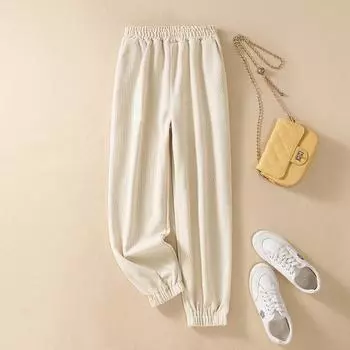 MOJTA женские весенне-осенние повседневные свободные брюки больших размеров с высокой талией, брюки