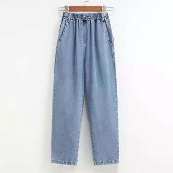 MOJTA женские весенне-осенние повседневные свободные брюки больших размеров с высокой талией, джинсы L