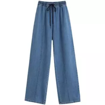 MOJTA женские весенне-осенние повседневные свободные брюки больших размеров с высокой талией, джинсы S темно-синий