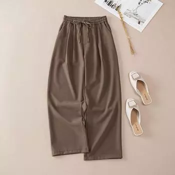 MOJTA женские весенне-осенние повседневные свободные брюки больших размеров с высокой талией, брюки