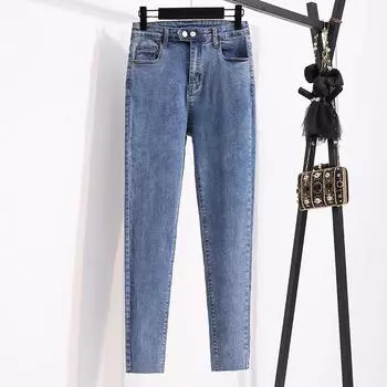 MOJTA женские весенне-осенние повседневные свободные брюки больших размеров с высокой талией, джинсы