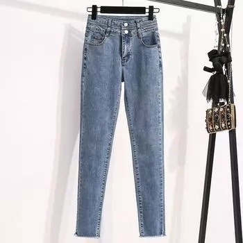 MOJTA женские весенне-осенние повседневные свободные брюки больших размеров с высокой талией, джинсы