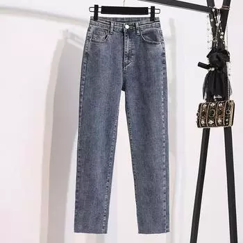 MOJTA женские весенне-осенние повседневные свободные брюки больших размеров с высокой талией, джинсы