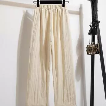 MOJTA женские весенне-осенние повседневные свободные брюки больших размеров с высокой талией, брюки L розовый