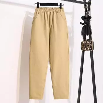 MOJTA женские весенне-осенние повседневные свободные брюки больших размеров с высокой талией, брюки