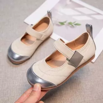 Мокасины для девочек на плоской подошве, детская обувь на плоской подошве, модная детская кожаная обувь для вечеринки, свадьбы, все подходящие мягкие туфли 26 бежевый
