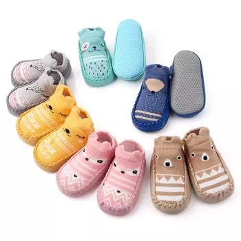 Мокасины для младенцев, мальчиков и девочек, нескользящие тапочки для дома, носки, пинетки с ручками 12 зелёный