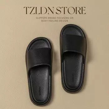 Мокасины для мужчин на лето, для дома, для ванной, нескользящие для душа, домашние тапочки, прохладные тапочки для женщин 40-41 чёрный