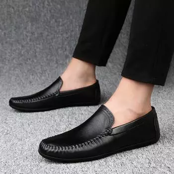 Мокасины из натуральной кожи для мужчин, дизайнерские мокасины, модные мягкие туфли без застежек на плоской подошве, повседневная мужская обувь для взрослых, туфли-лодочки 6