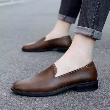 Мокасины из натуральной кожи, повседневные туфли для вождения для мужчин, легкие модные туфли на плоской подошве, дышащие, удобные мокасины для мужчин 6.5 чёрный