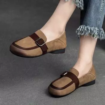 Мокасины Johnature, туфли без шнуровки из натуральной кожи с круглым носком, универсальные туфли-лодочки на плоской подошве в стиле ретро, женская обувь