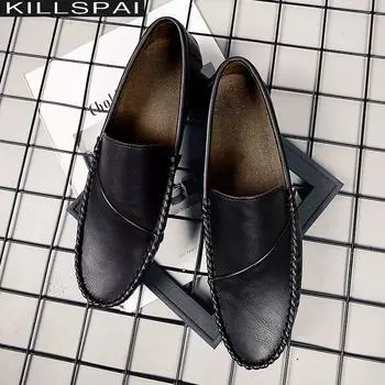 Мокасины Мужская обувь Мужская повседневная кожаная обувь Мужская дизайнерская обувь Социальная обувь Мужские модельные туфли Мужские лоферы Роскошная обувь для мужчин 39 серый