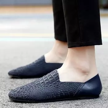 Мокасины мужские повседневные туфли-лоферы из дышащей натуральной кожи на плоской подошве модные туфли для выпускного вечера туфли для платья мужская обувь 6.5
